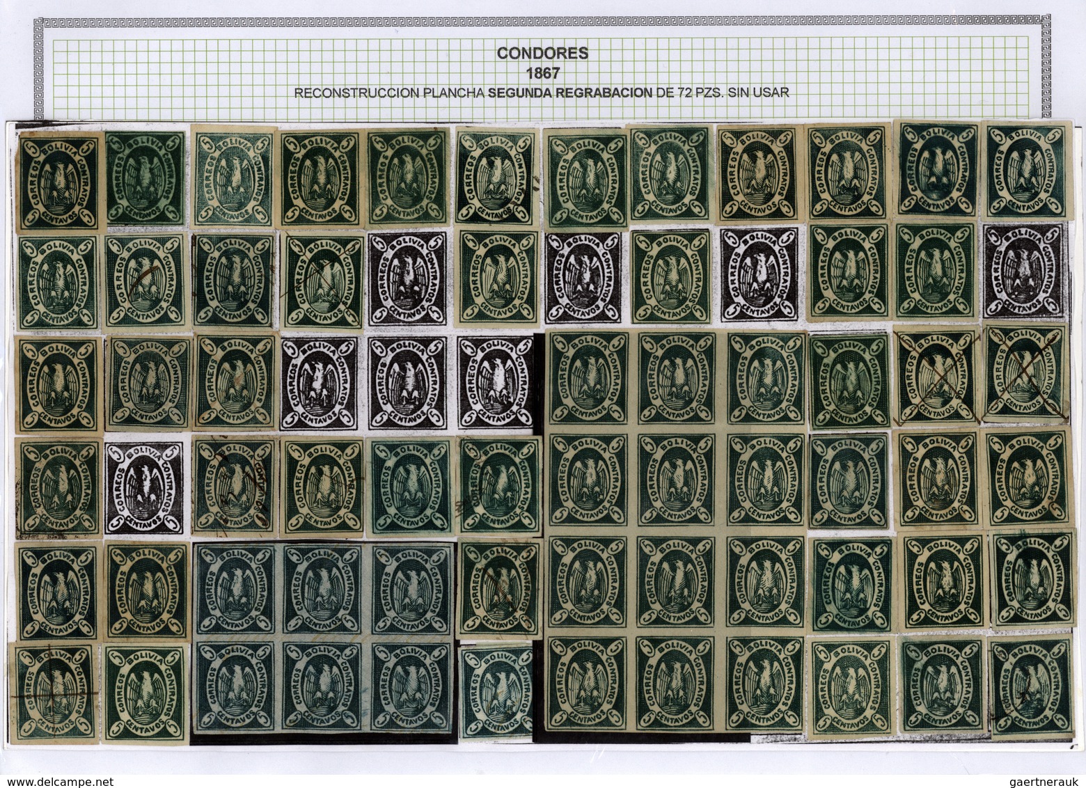 **/*/O/Br Bolivien: 1867: THE CONDOR ISSUE: A scarce and unique special collection of a most exciting classica