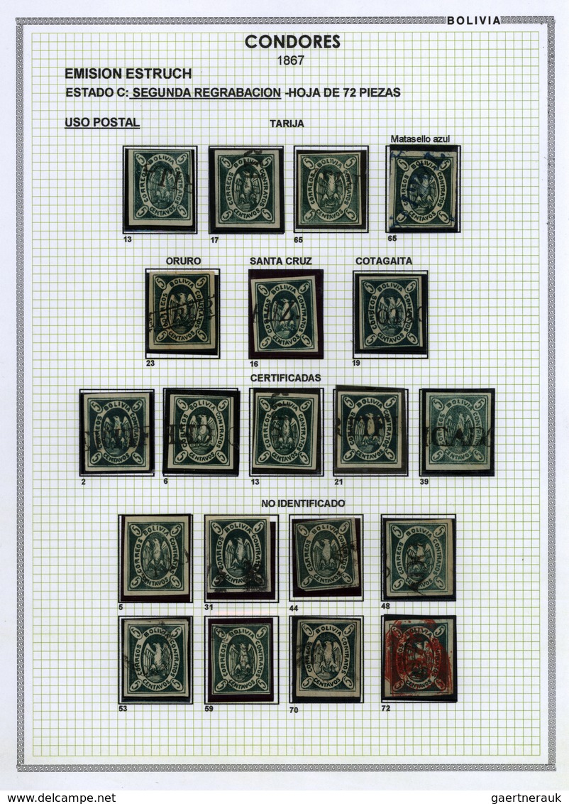 **/*/O/Br Bolivien: 1867: THE CONDOR ISSUE: A scarce and unique special collection of a most exciting classica