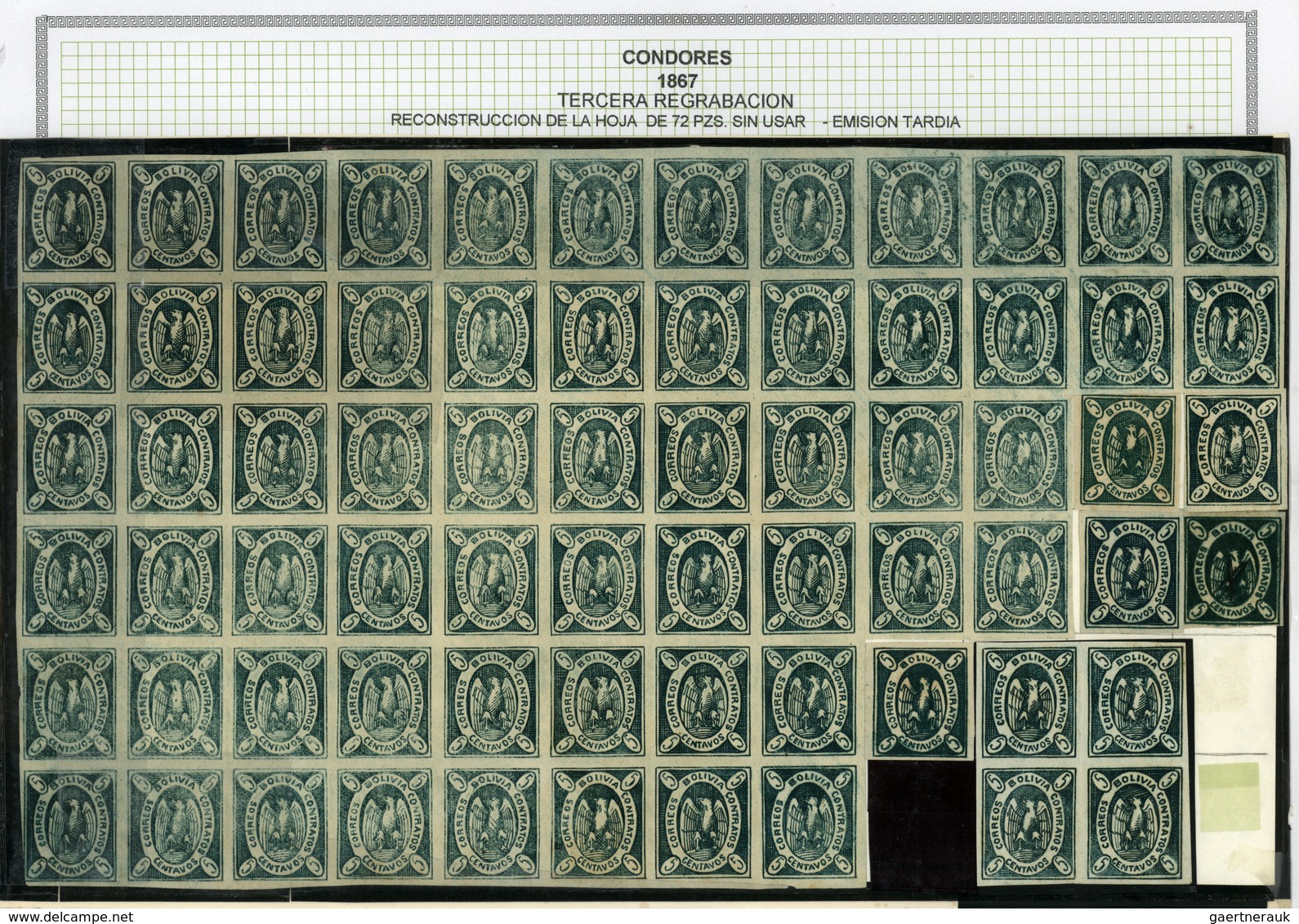 **/*/O/Br Bolivien: 1867: THE CONDOR ISSUE: A scarce and unique special collection of a most exciting classica