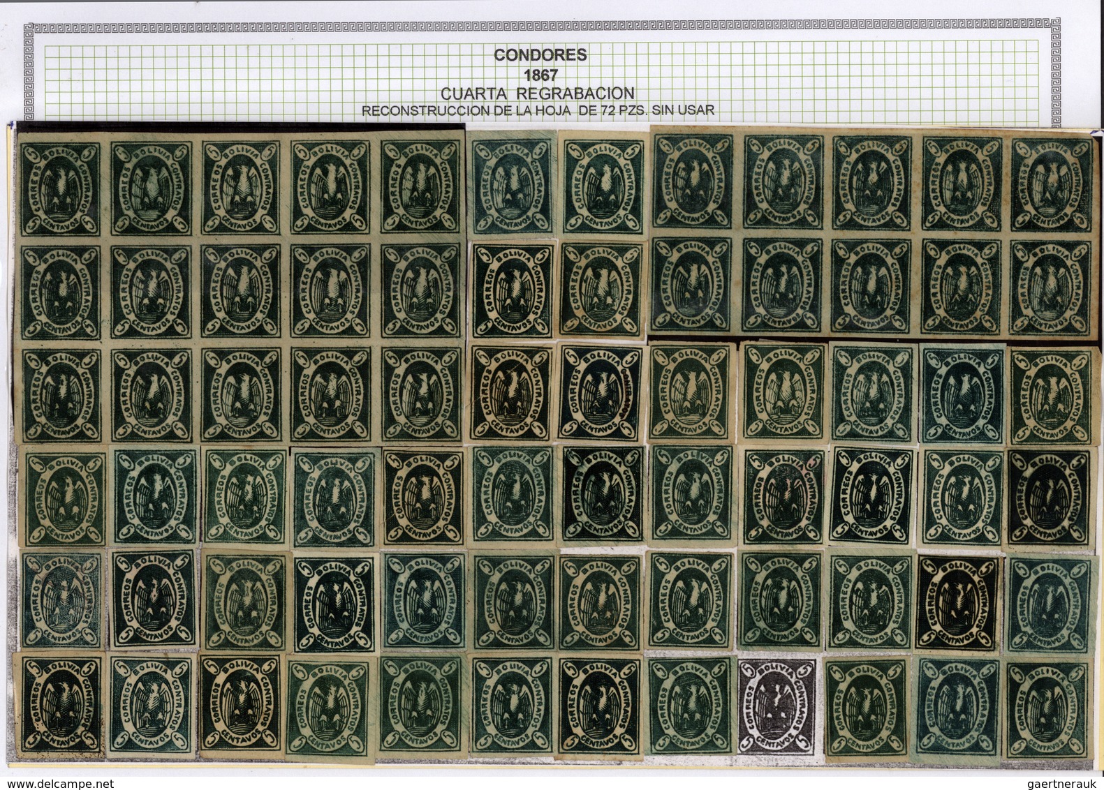 **/*/O/Br Bolivien: 1867: THE CONDOR ISSUE: A scarce and unique special collection of a most exciting classica