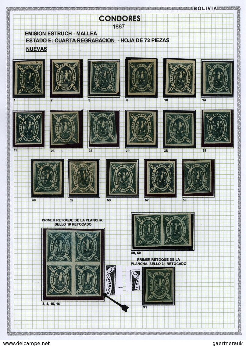 **/*/O/Br Bolivien: 1867: THE CONDOR ISSUE: A scarce and unique special collection of a most exciting classica