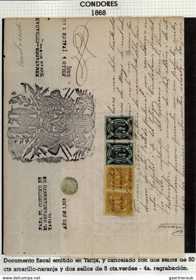 **/*/O/Br Bolivien: 1867: THE CONDOR ISSUE: A scarce and unique special collection of a most exciting classica