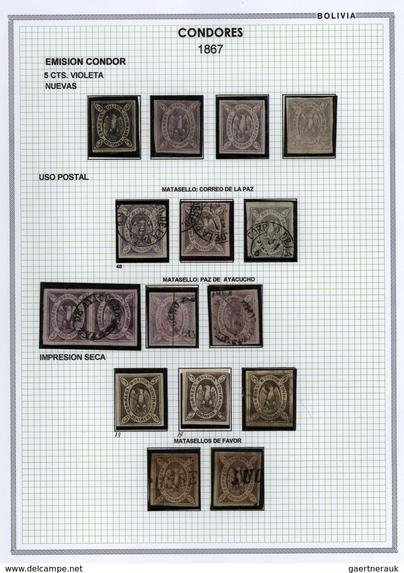 **/*/O/Br Bolivien: 1867: THE CONDOR ISSUE: A scarce and unique special collection of a most exciting classica