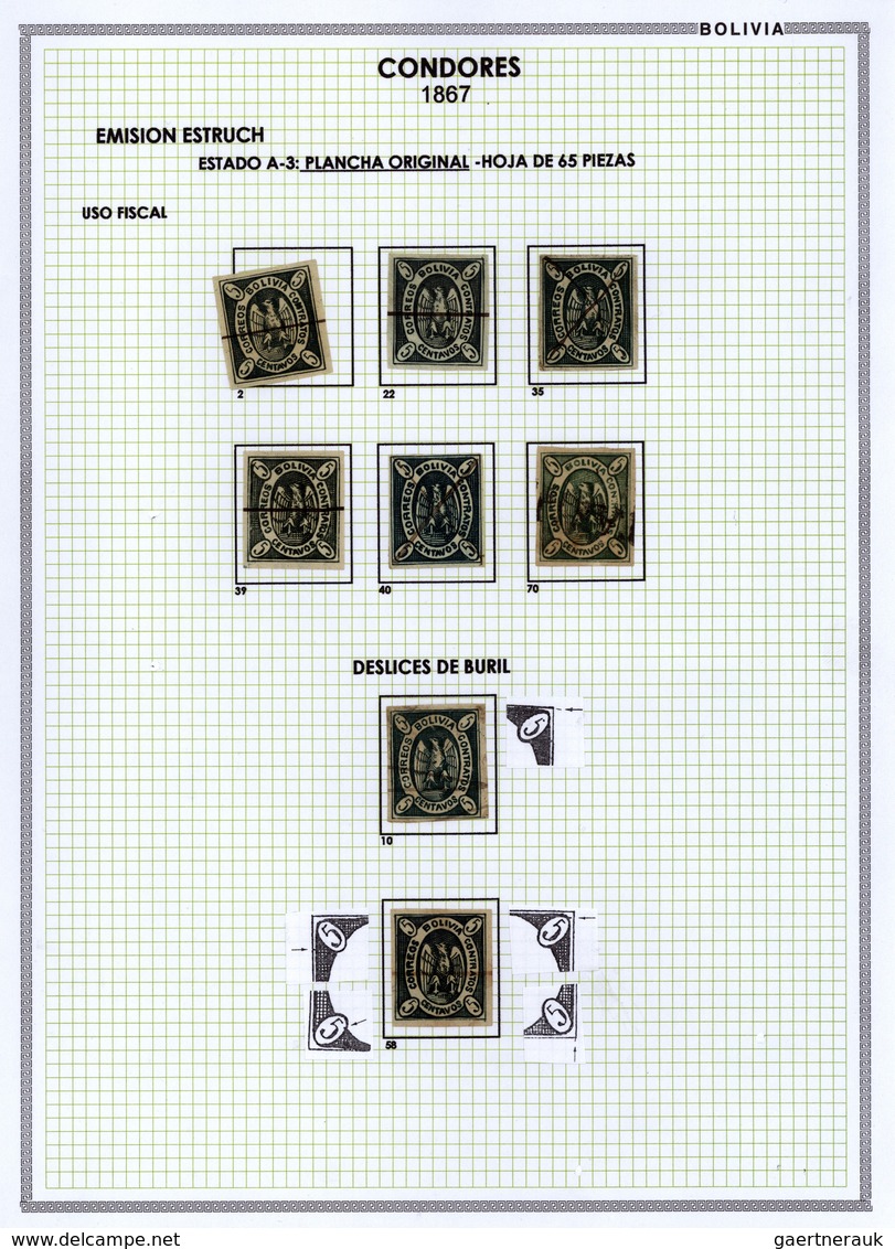 **/*/O/Br Bolivien: 1867: THE CONDOR ISSUE: A scarce and unique special collection of a most exciting classica
