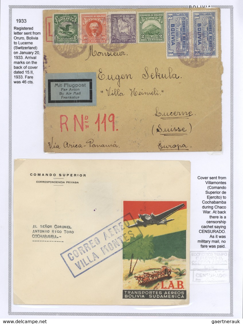 **/*/O/Br Bolivien: 1923/37 - BOLIVIA AIR MAIL: A magnificent study of the evolution of air mail in Bolivia, o