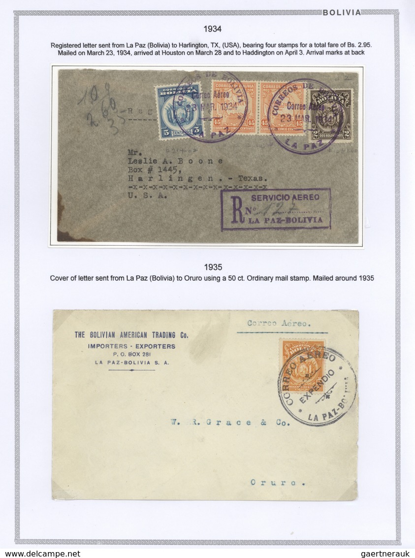 **/*/O/Br Bolivien: 1923/37 - BOLIVIA AIR MAIL: A magnificent study of the evolution of air mail in Bolivia, o