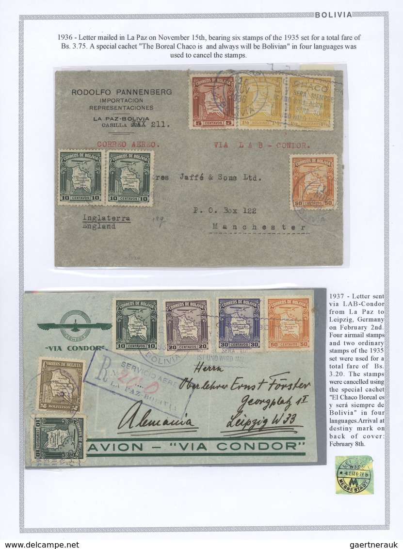 **/*/O/Br Bolivien: 1923/37 - BOLIVIA AIR MAIL: A magnificent study of the evolution of air mail in Bolivia, o