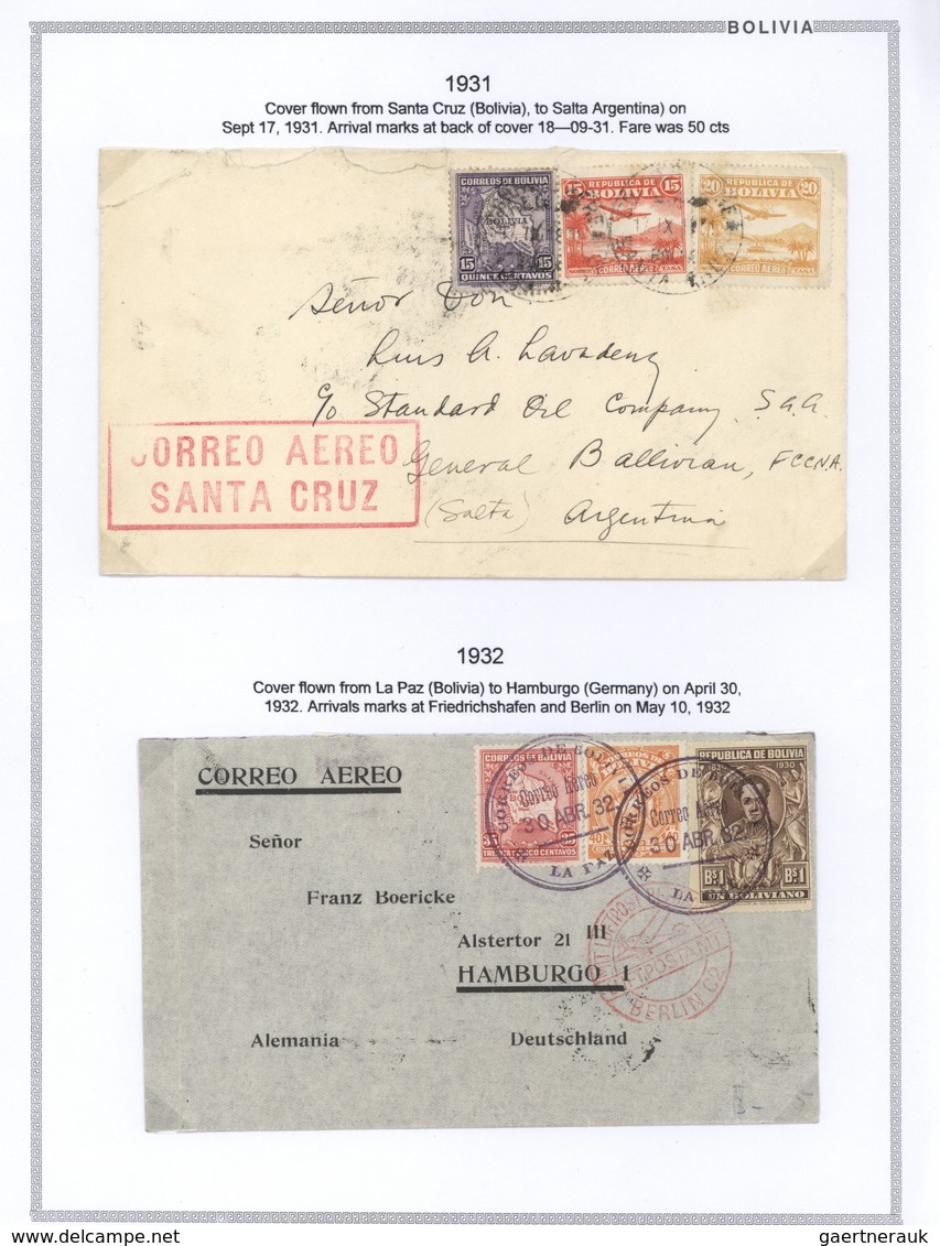 **/*/O/Br Bolivien: 1923/37 - BOLIVIA AIR MAIL: A magnificent study of the evolution of air mail in Bolivia, o