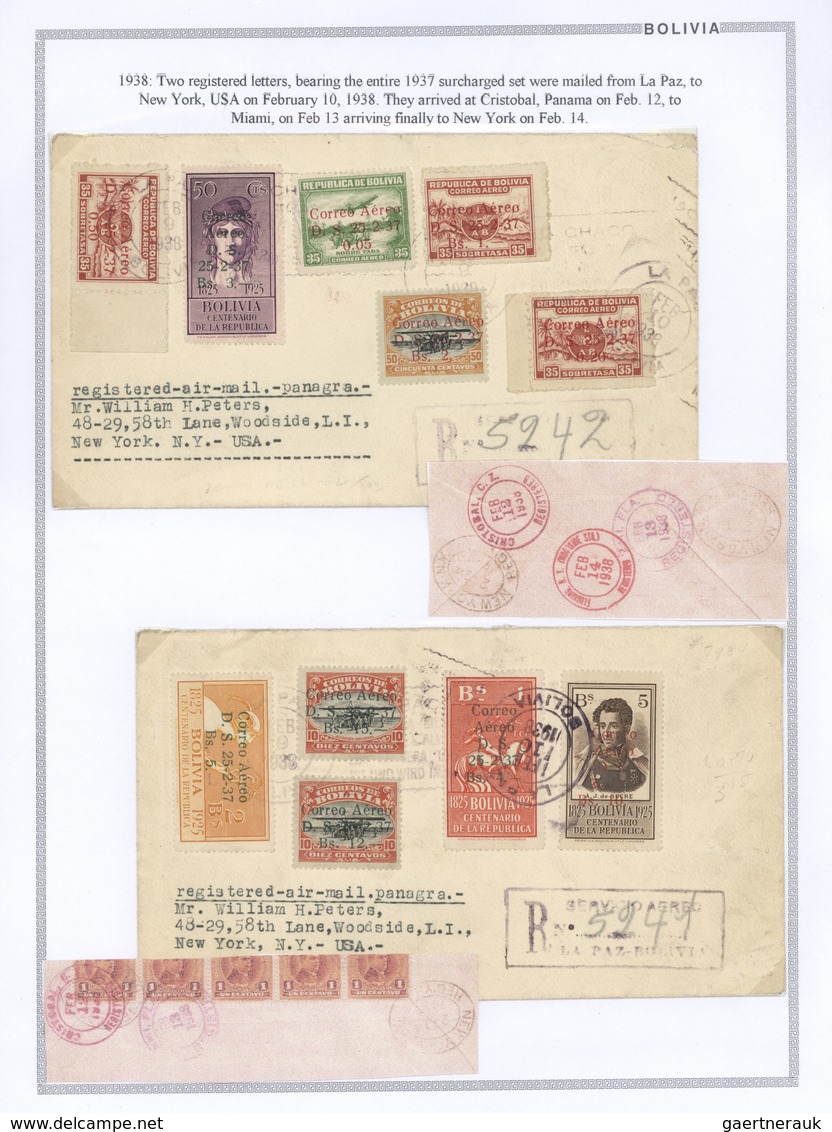 **/*/O/Br Bolivien: 1923/37 - BOLIVIA AIR MAIL: A magnificent study of the evolution of air mail in Bolivia, o