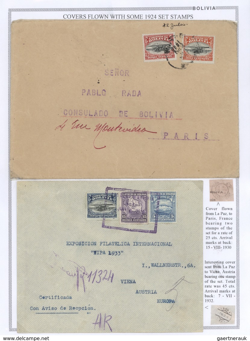 **/*/O/Br Bolivien: 1923/37 - BOLIVIA AIR MAIL: A magnificent study of the evolution of air mail in Bolivia, o