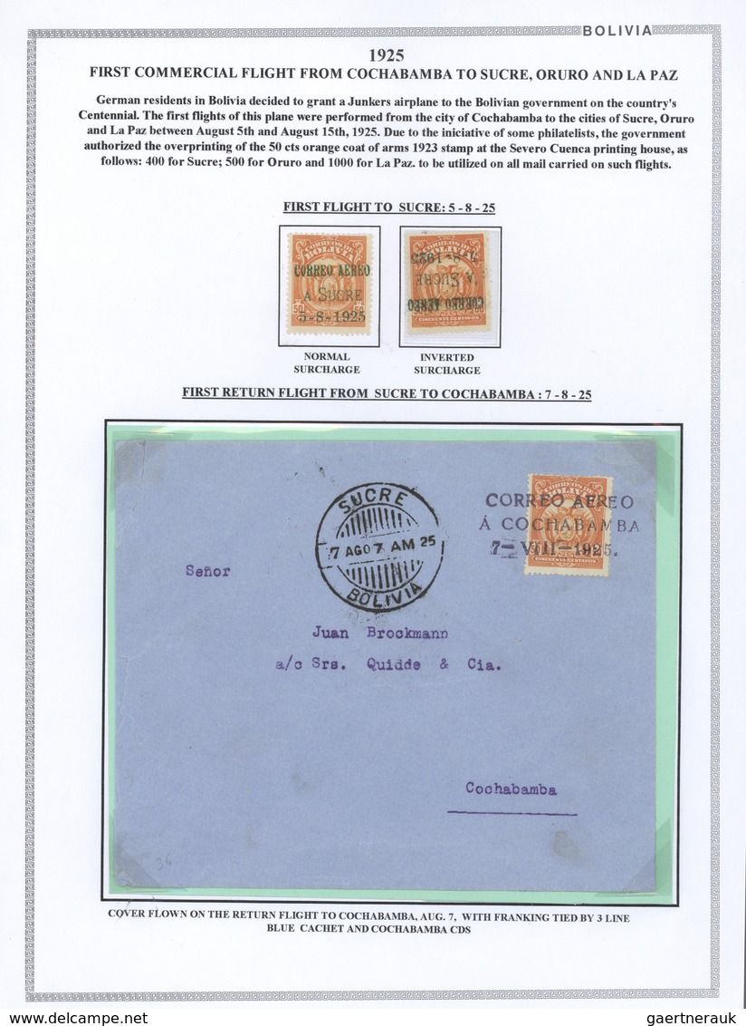 **/*/O/Br Bolivien: 1923/37 - BOLIVIA AIR MAIL: A magnificent study of the evolution of air mail in Bolivia, o