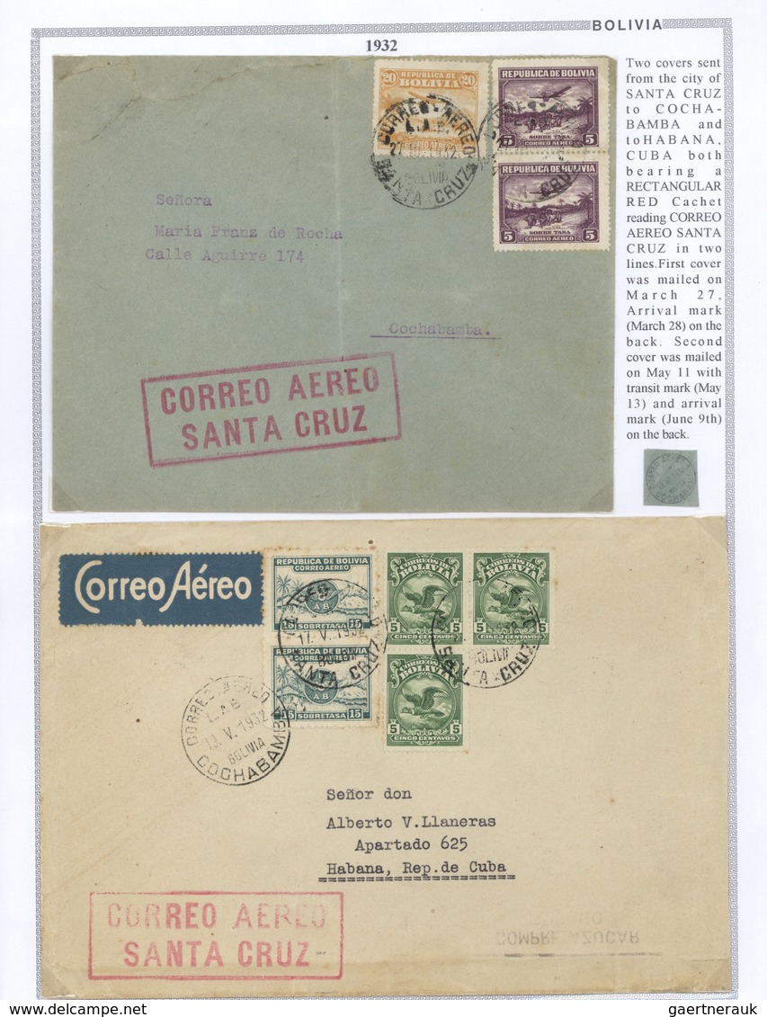 **/*/O/Br Bolivien: 1923/37 - BOLIVIA AIR MAIL: A magnificent study of the evolution of air mail in Bolivia, o