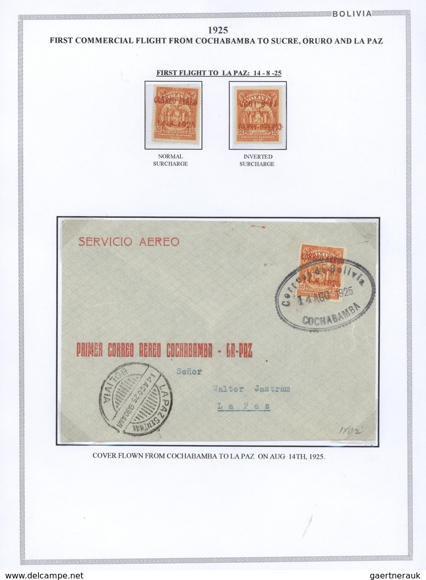 **/*/O/Br Bolivien: 1923/37 - BOLIVIA AIR MAIL: A magnificent study of the evolution of air mail in Bolivia, o