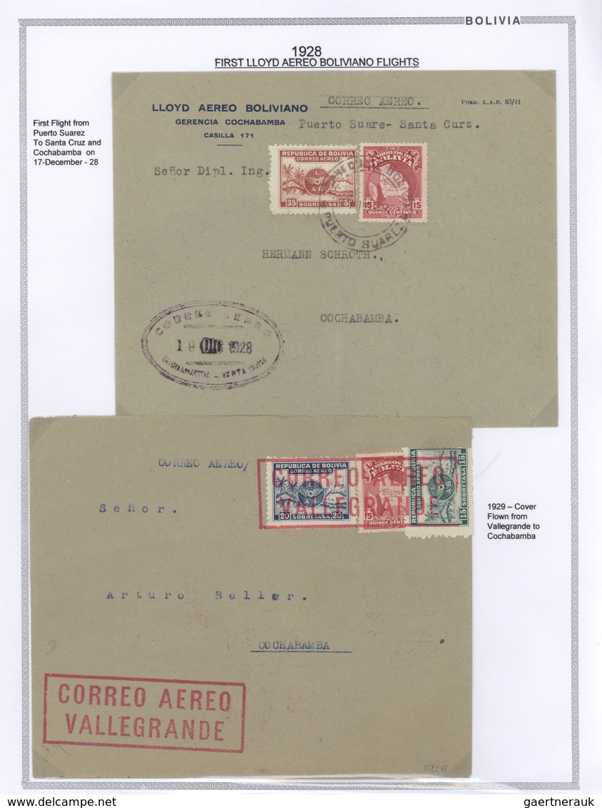 **/*/O/Br Bolivien: 1923/37 - BOLIVIA AIR MAIL: A magnificent study of the evolution of air mail in Bolivia, o