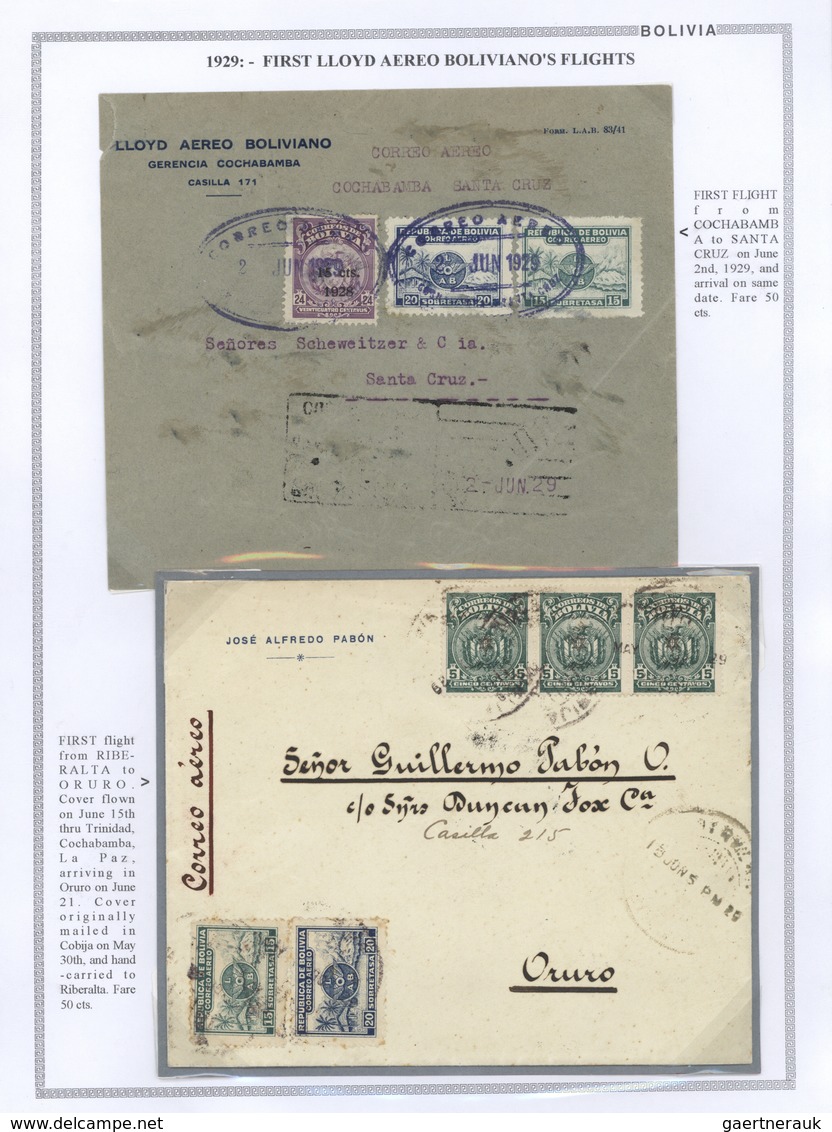 **/*/O/Br Bolivien: 1923/37 - BOLIVIA AIR MAIL: A magnificent study of the evolution of air mail in Bolivia, o