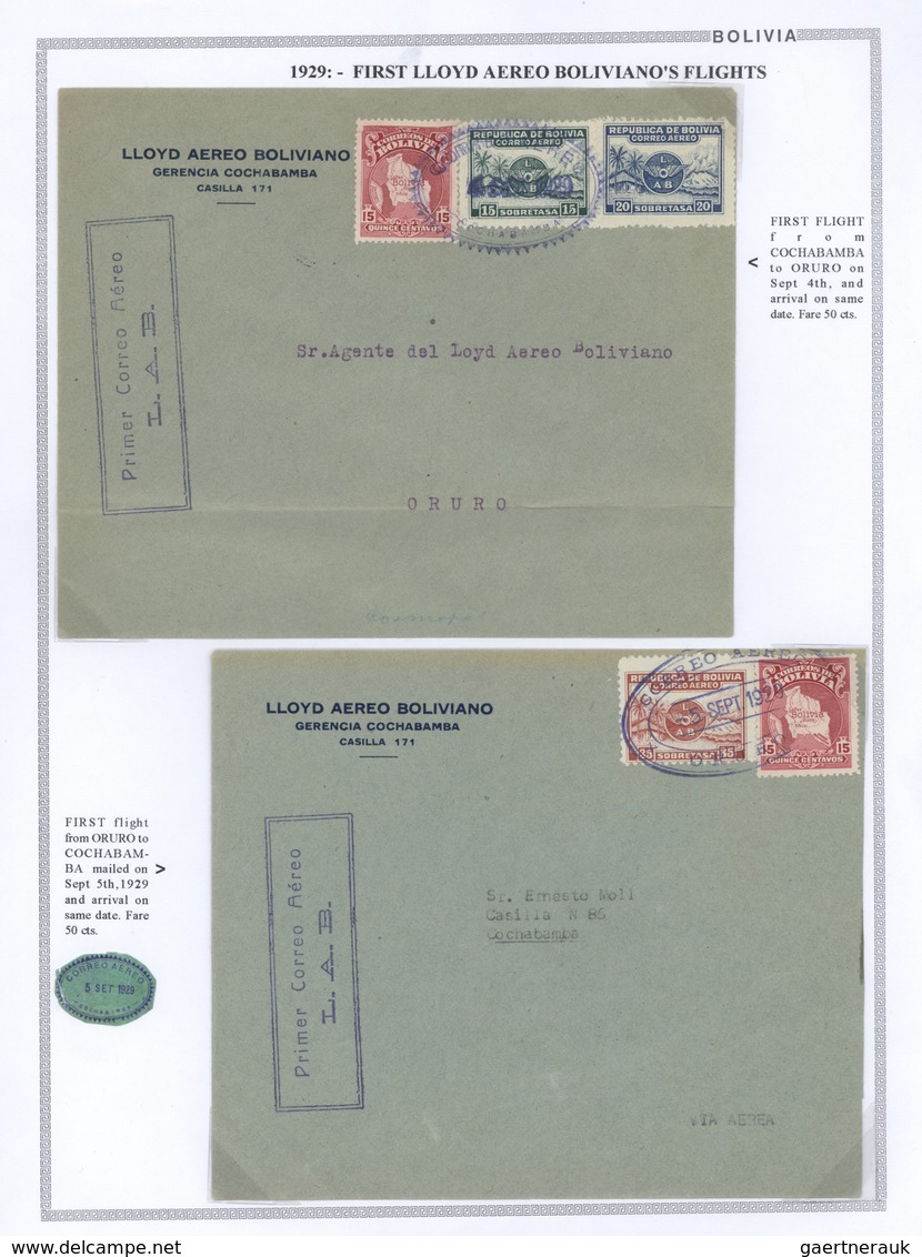 **/*/O/Br Bolivien: 1923/37 - BOLIVIA AIR MAIL: A magnificent study of the evolution of air mail in Bolivia, o