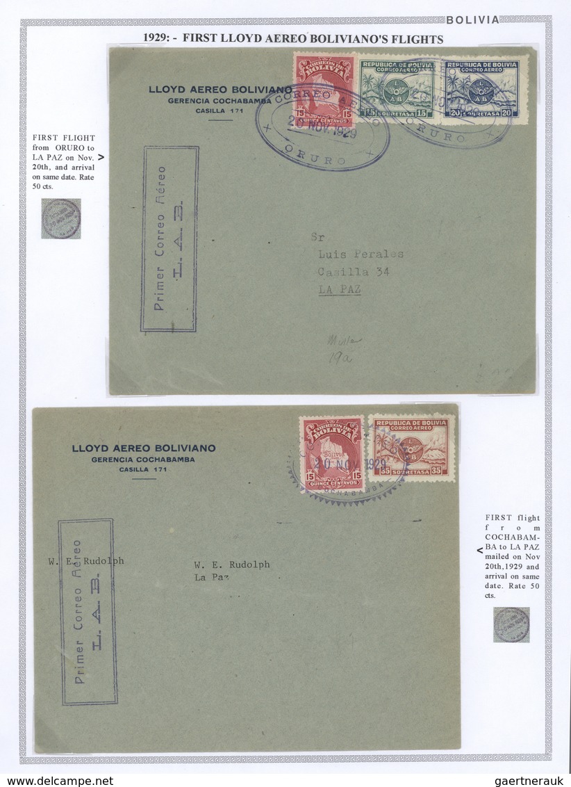 **/*/O/Br Bolivien: 1923/37 - BOLIVIA AIR MAIL: A magnificent study of the evolution of air mail in Bolivia, o