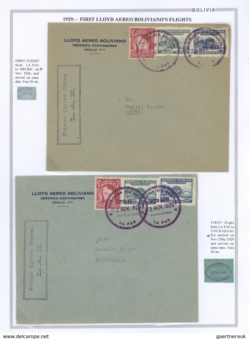 **/*/O/Br Bolivien: 1923/37 - BOLIVIA AIR MAIL: A magnificent study of the evolution of air mail in Bolivia, o