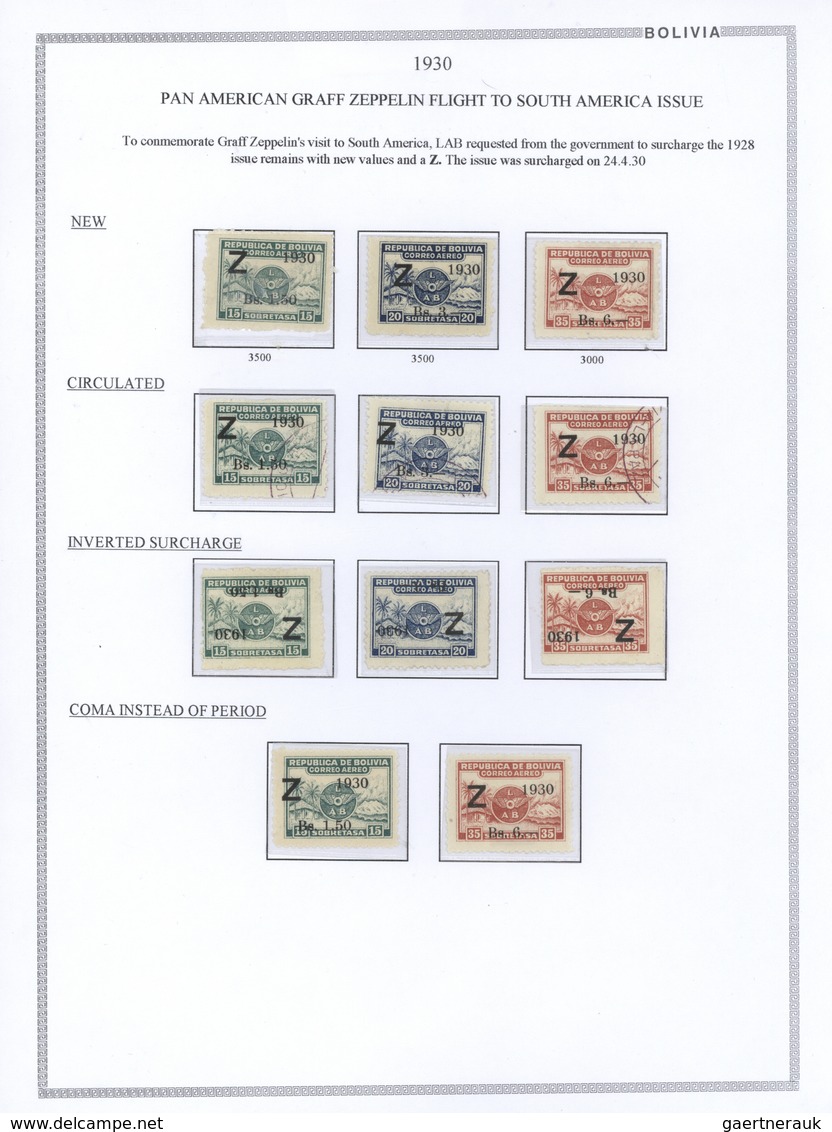 **/*/O/Br Bolivien: 1923/37 - BOLIVIA AIR MAIL: A magnificent study of the evolution of air mail in Bolivia, o