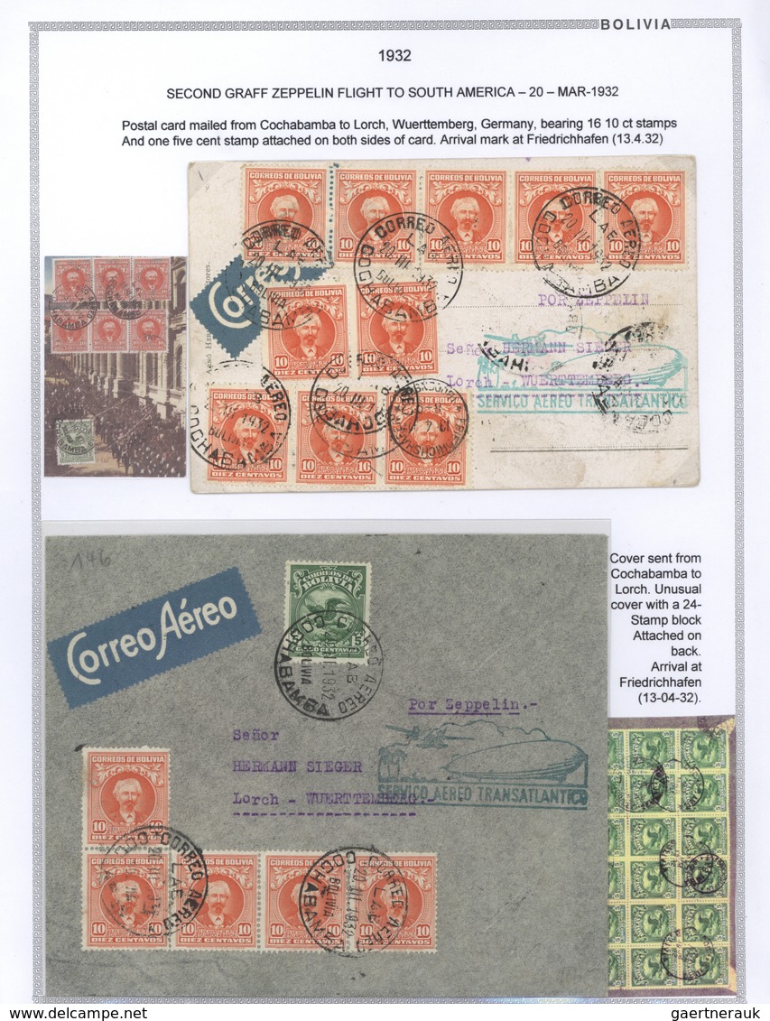 **/*/O/Br Bolivien: 1923/37 - BOLIVIA AIR MAIL: A magnificent study of the evolution of air mail in Bolivia, o
