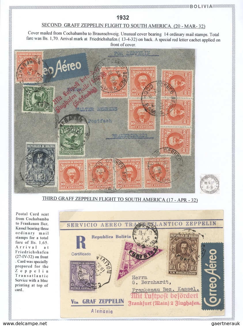 **/*/O/Br Bolivien: 1923/37 - BOLIVIA AIR MAIL: A magnificent study of the evolution of air mail in Bolivia, o