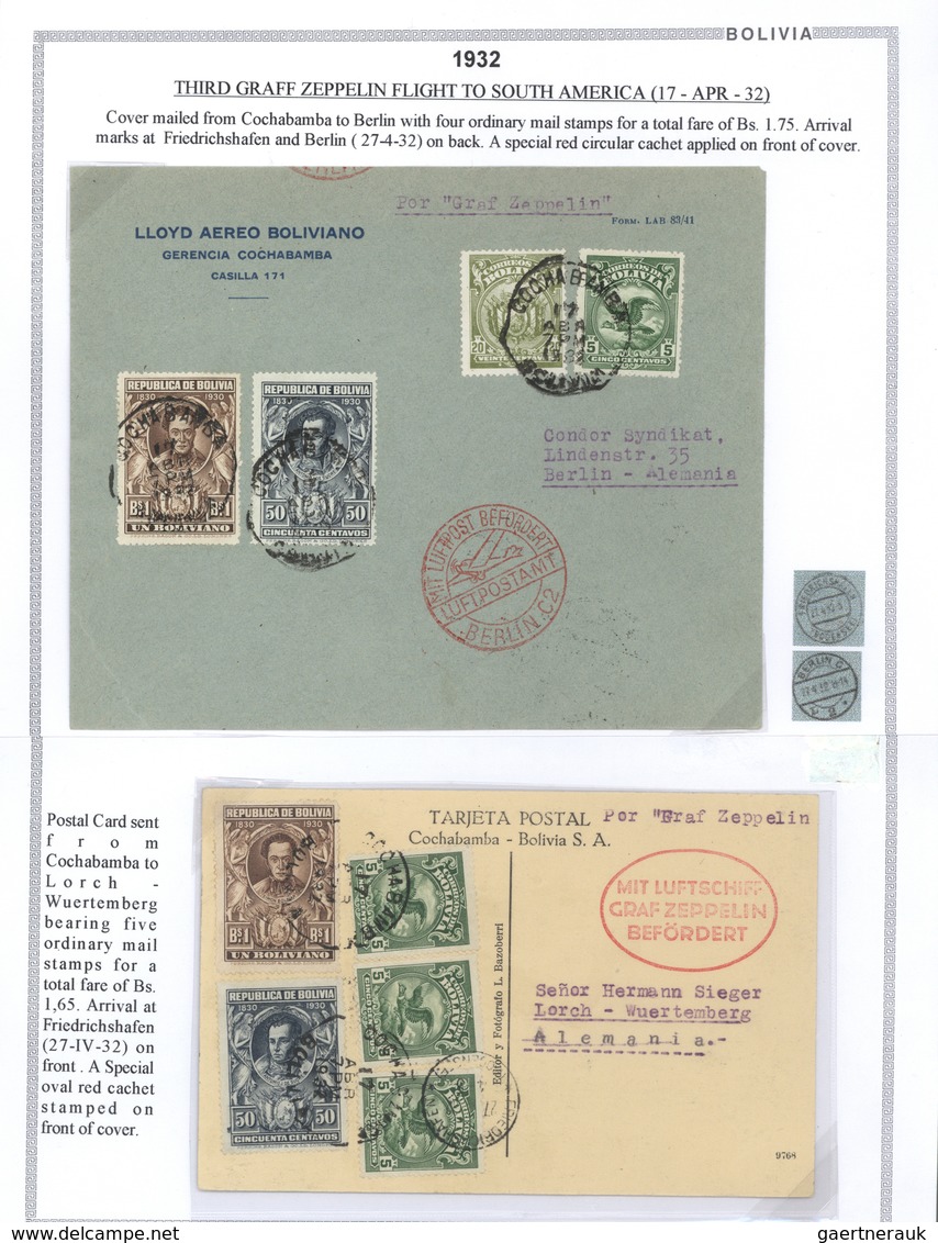 **/*/O/Br Bolivien: 1923/37 - BOLIVIA AIR MAIL: A magnificent study of the evolution of air mail in Bolivia, o