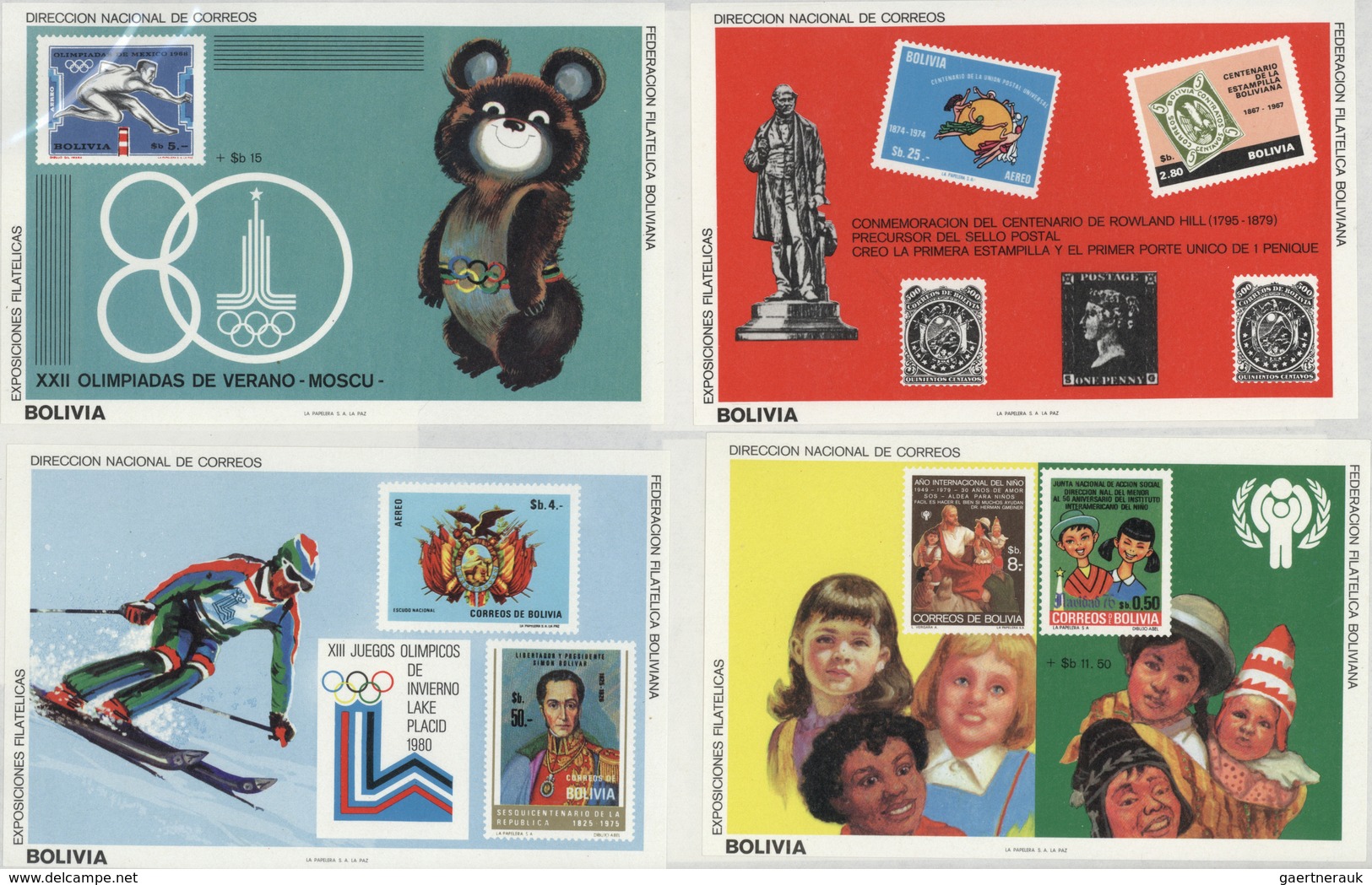 ** Bolivien: 1941/2003, SOUVENIR SHEETS, U/m Collection Of Michel Nos. 1/220 Which Are Stated To Be Com - Bolivie