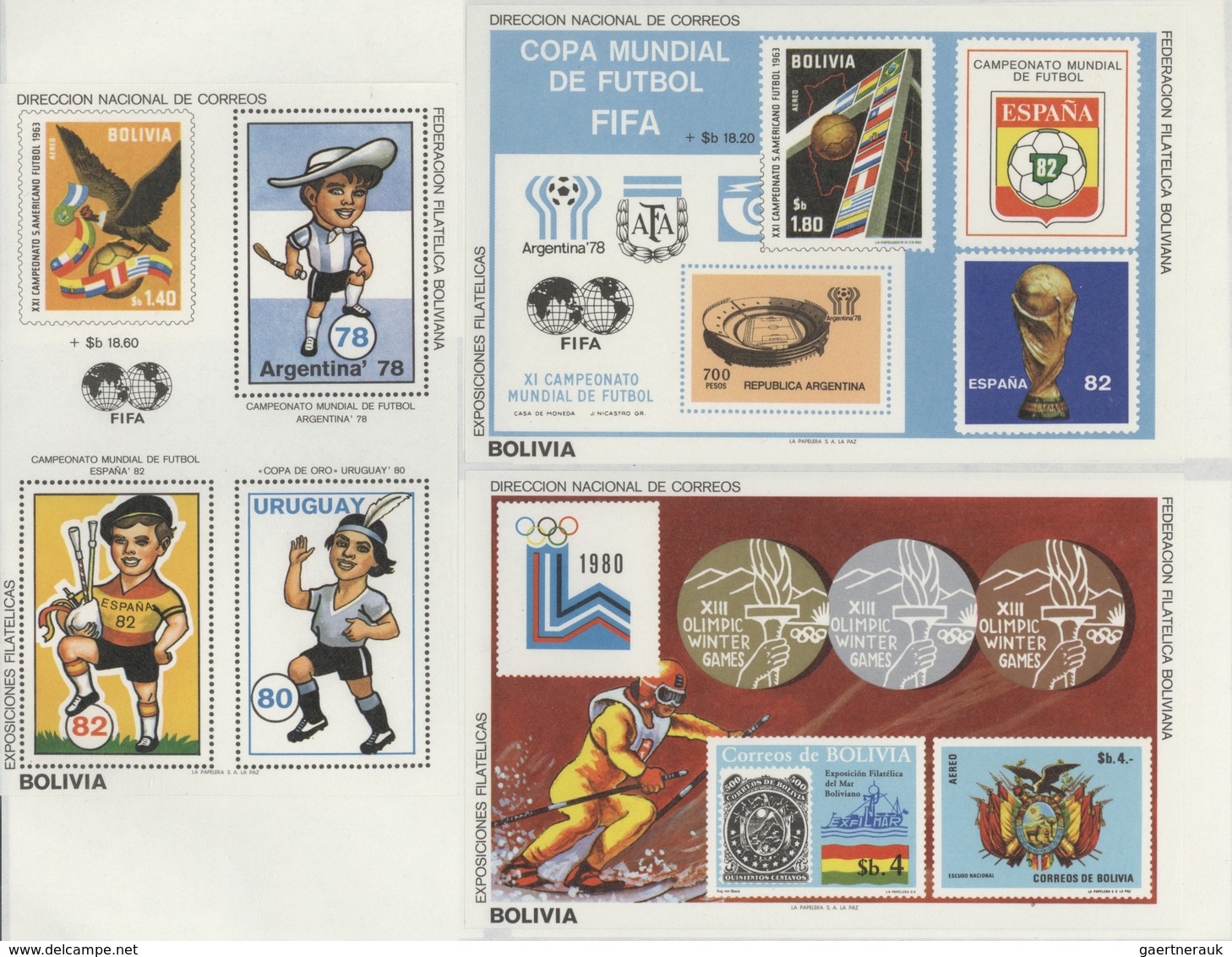 ** Bolivien: 1941/2003, SOUVENIR SHEETS, U/m Collection Of Michel Nos. 1/220 Which Are Stated To Be Com - Bolivie