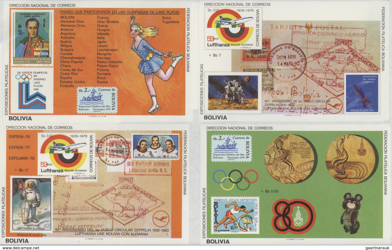 ** Bolivien: 1941/2003, SOUVENIR SHEETS, U/m Collection Of Michel Nos. 1/220 Which Are Stated To Be Com - Bolivie