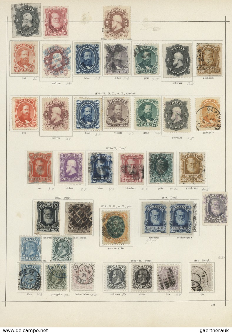 O/*/(*) Brasilien: 1843/1893, Used And Mint Collection On Ancient Album Pages, From 60r. Bull's Eye Signed J - Autres & Non Classés