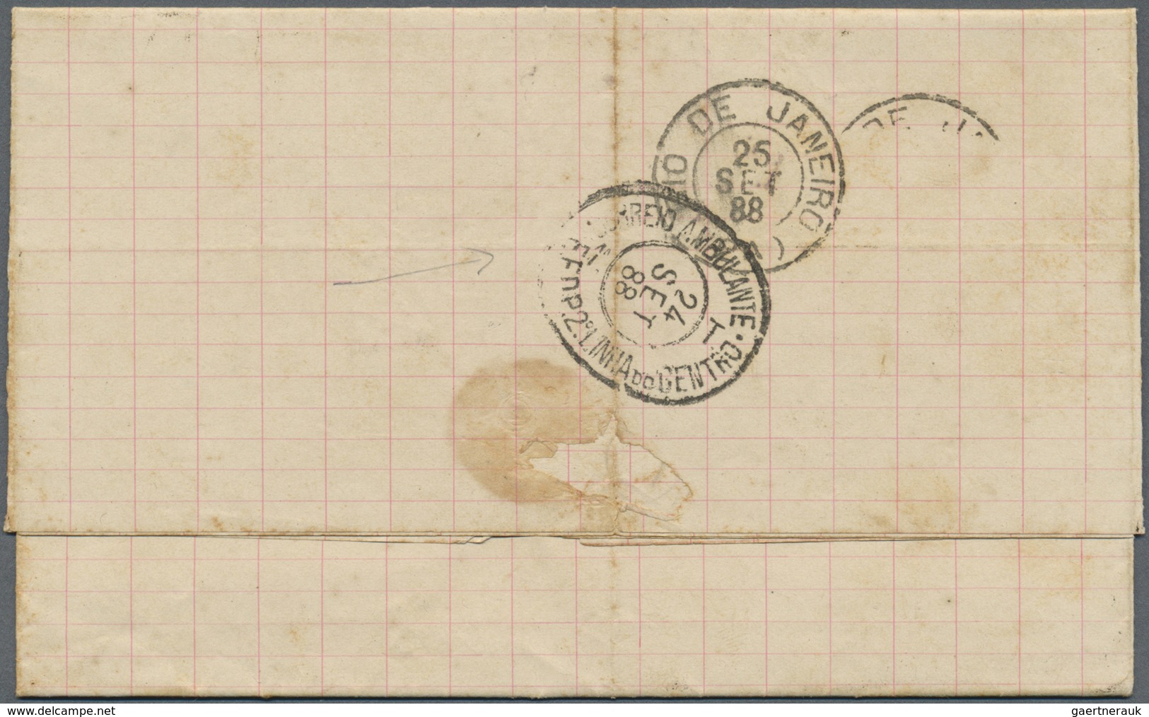 Br Brasilien: 1866/1898, Group Of Five Better Covers, Thereof Three Dom Pedro Frankings Etc. - Autres & Non Classés
