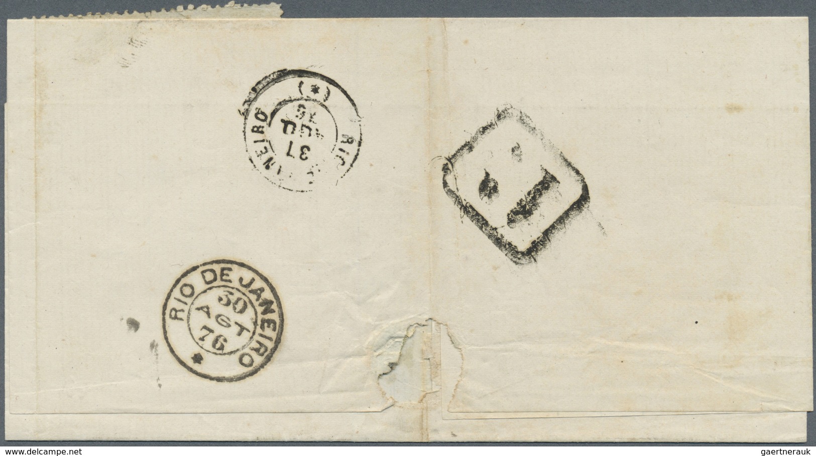 Br Brasilien: 1866/1898, group of five better covers, thereof three Dom Pedro frankings etc.