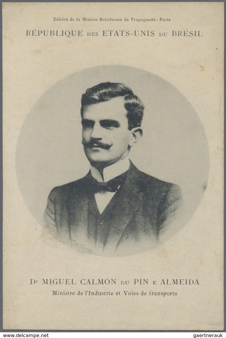 Brasilien: 1903/1906 (ca.), Top Politicians Of Brazil, Group Of Seven (mainly Unused) Ppc, E.g. Dr. - Autres & Non Classés