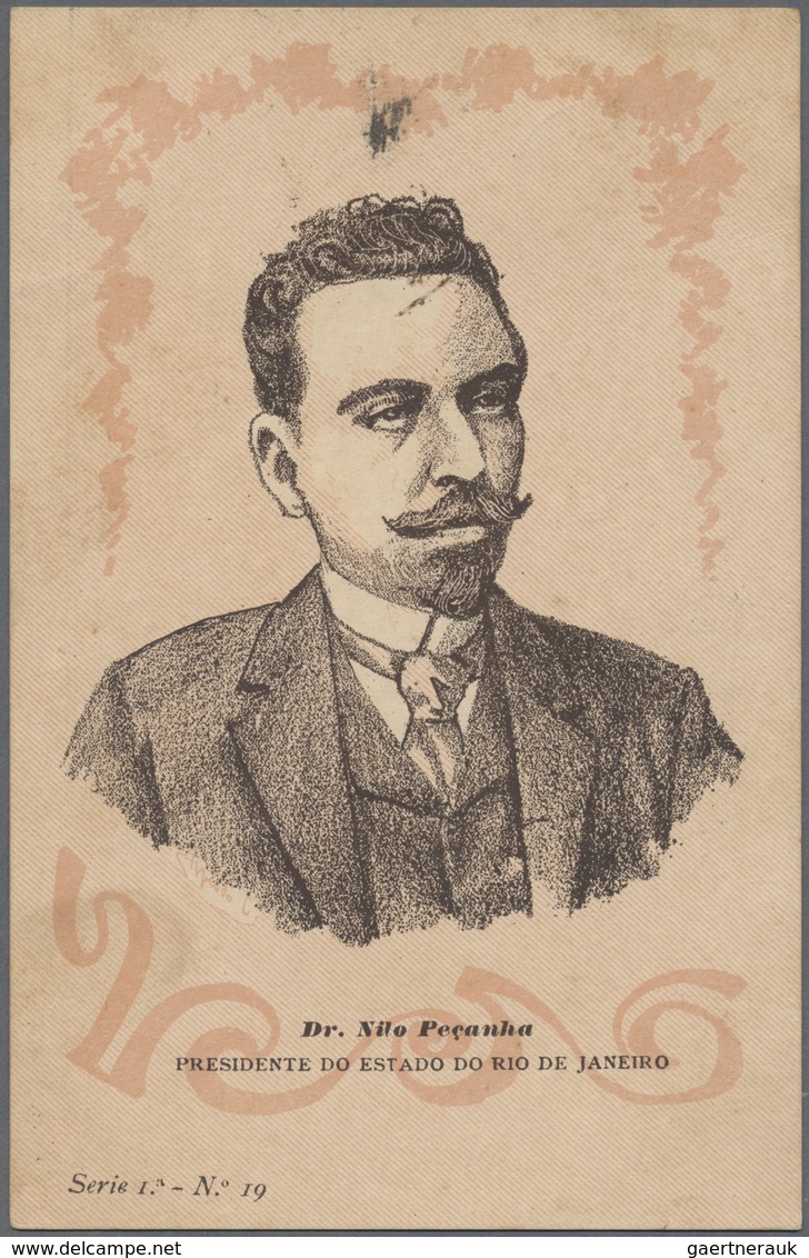 Brasilien: 1905 (ca.), Brazilian Top Politicians, Group Of 20 Different Unused Ppc "Serie 1" (ex Nos - Altri & Non Classificati