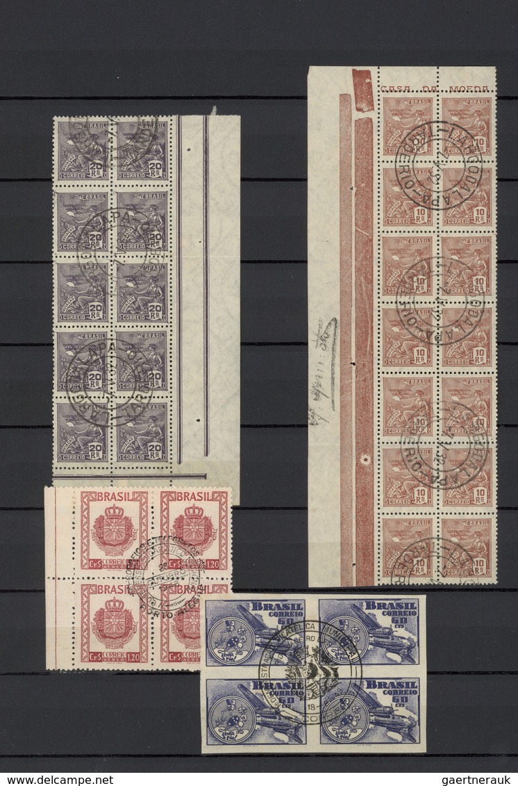 O Brasilien: 1930/1955, Specialised Assortment Of Used Units Up To Block Of 20, Comprising Definitves - Autres & Non Classés