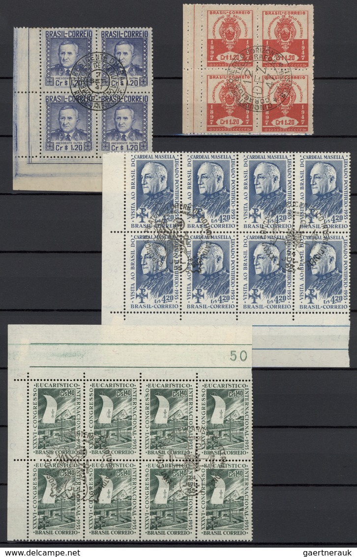 O Brasilien: 1930/1955, Specialised Assortment Of Used Units Up To Block Of 20, Comprising Definitves - Autres & Non Classés