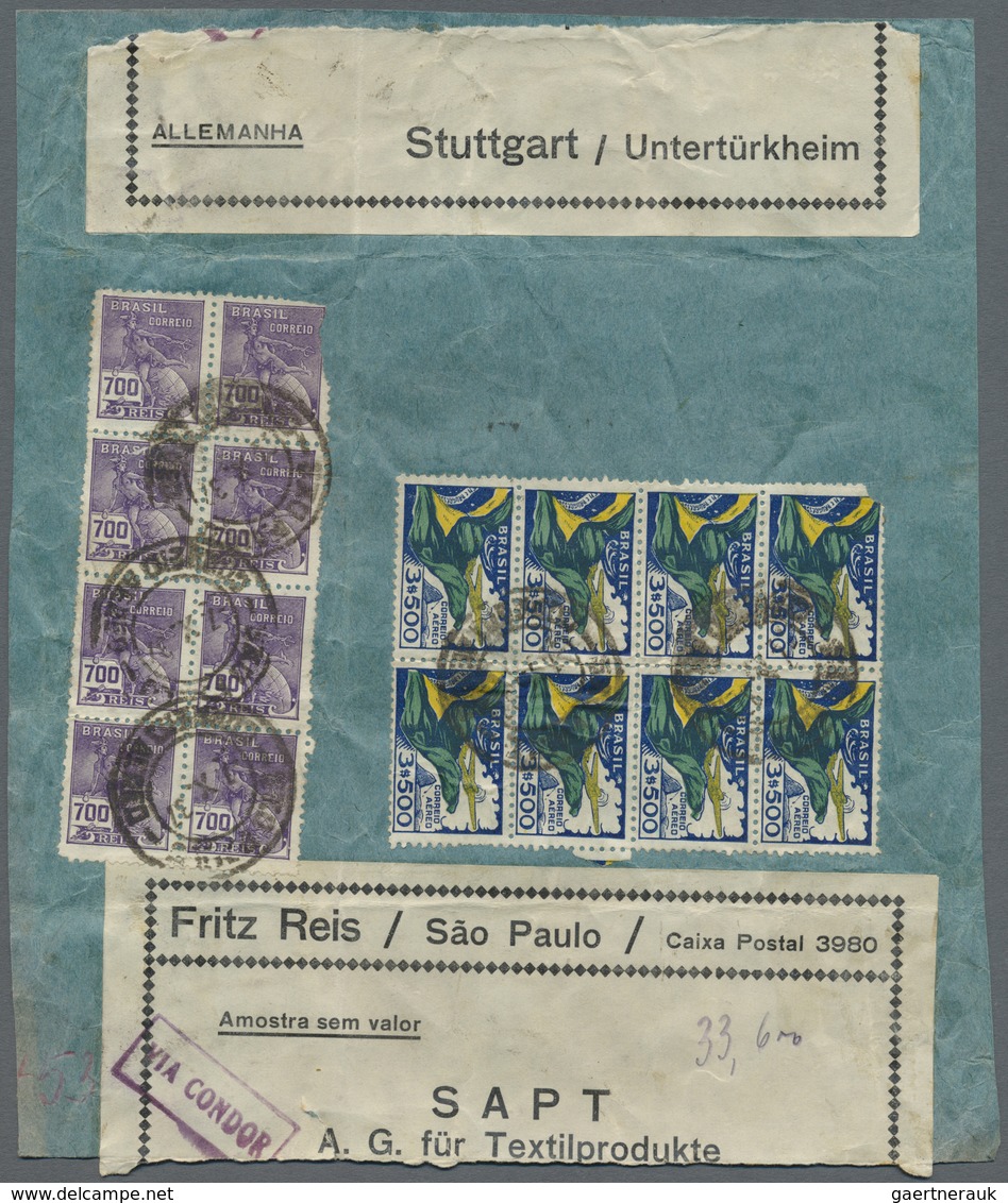 Br/Brfst Brasilien: 1937/39, Lot Mit 34 Belegen , Alle Mit Luftpost Nach Europa, Meist Durch Condor Mit Hochf - Autres & Non Classés