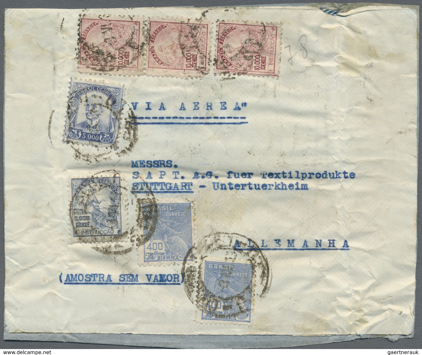 Br/Brfst Brasilien: 1937/39, Lot mit 34 Belegen , alle mit Luftpost nach Europa, meist durch Condor mit hochf