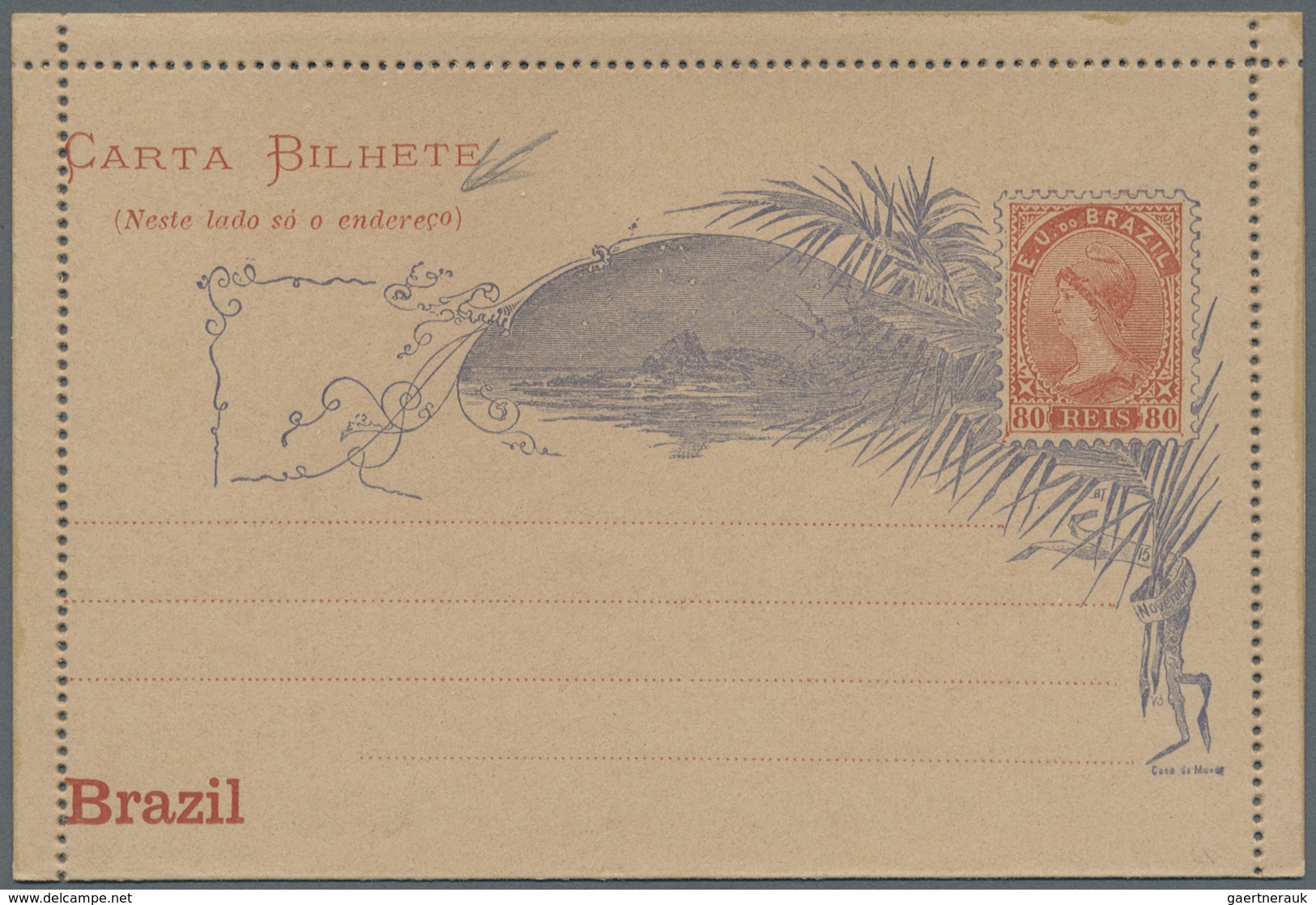 GA Brasilien - Ganzsachen: 1883/1910, Collection Of 38 Unused Stationery Letter Cards (incl. Types), Ra - Entiers Postaux