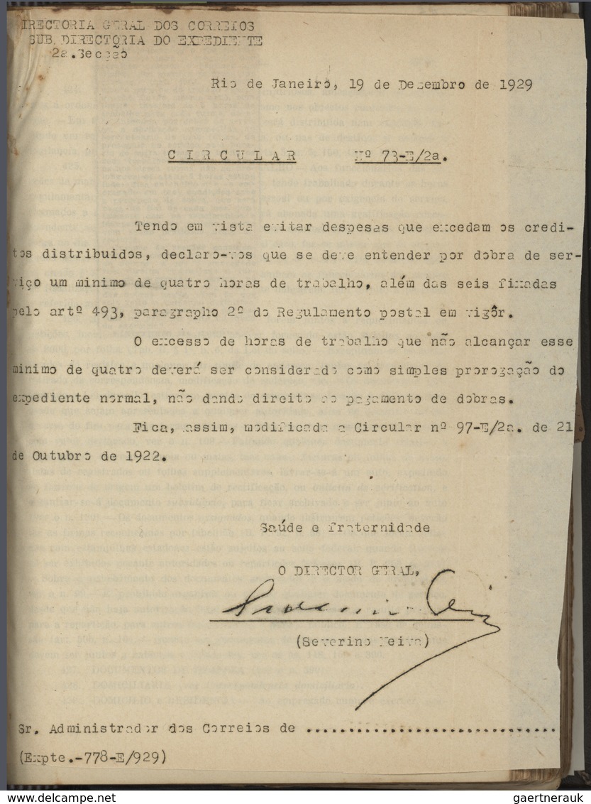 Brasilien - Besonderheiten: 1922/1932, Alfredo De Souza Barros: "Legislacao Postal 1922", Complete B - Autres & Non Classés