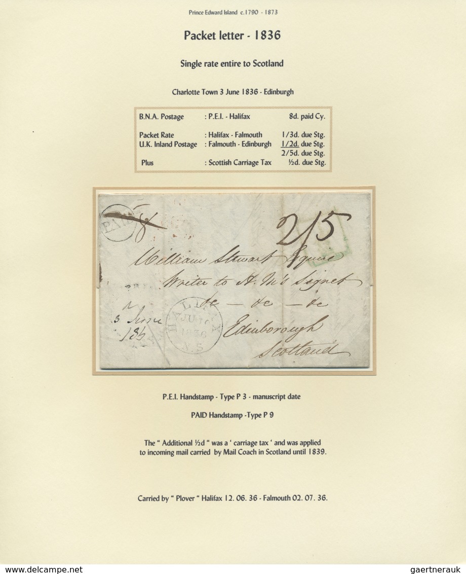 Br Prinz-Edward-Insel: 1799/1875: Over Two Dozen Items, 1799 Onwards With Rates And Routes Extensively - Lettres & Documents