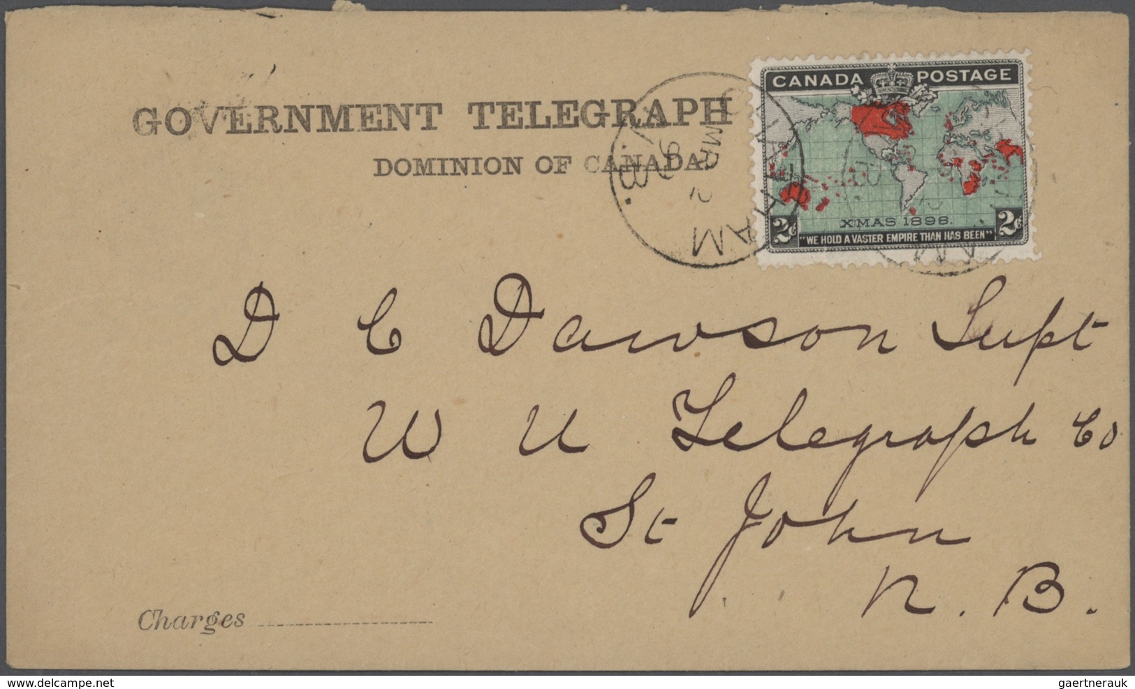 Br/GA Canada: 1850/1940 (ca.) Scarce collection of ca. 80 Telegram-envelopes and franked Telegrames includ