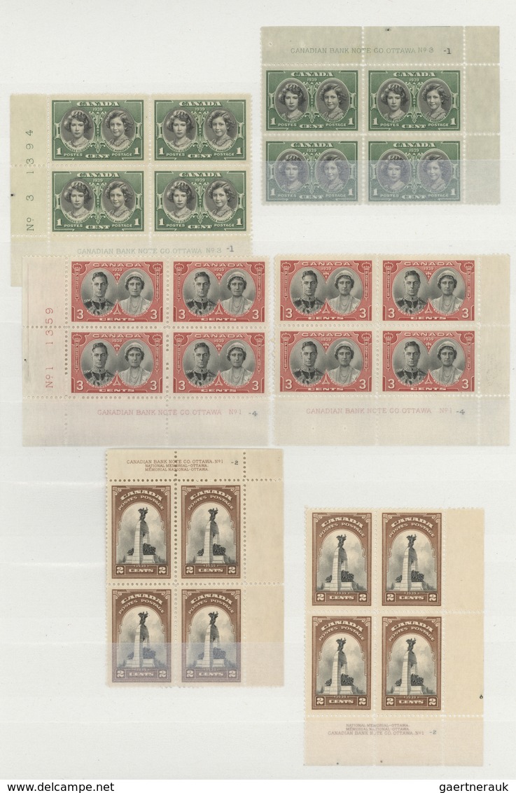 ** Canada: 1939/1967, Unmounted Mint Collection Of Apprx. 390 Different Plate Blocks, Neatly Organised - Other & Unclassified