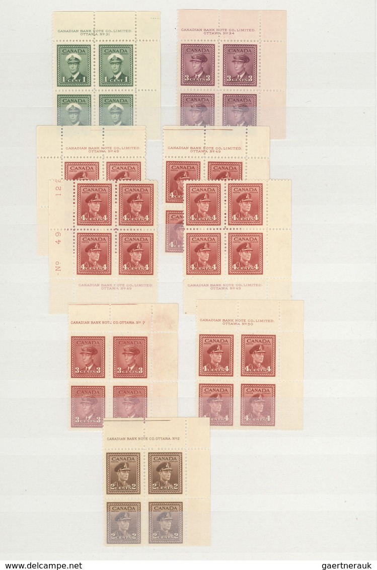 ** Canada: 1939/1967, Unmounted Mint Collection Of Apprx. 390 Different Plate Blocks, Neatly Organised - Other & Unclassified