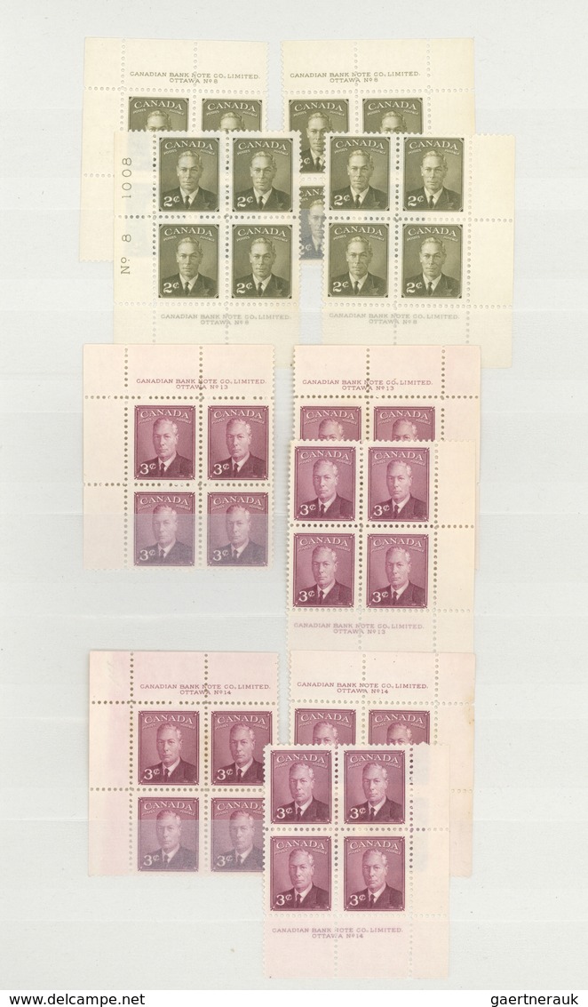 ** Canada: 1939/1967, Unmounted Mint Collection Of Apprx. 390 Different Plate Blocks, Neatly Organised - Other & Unclassified