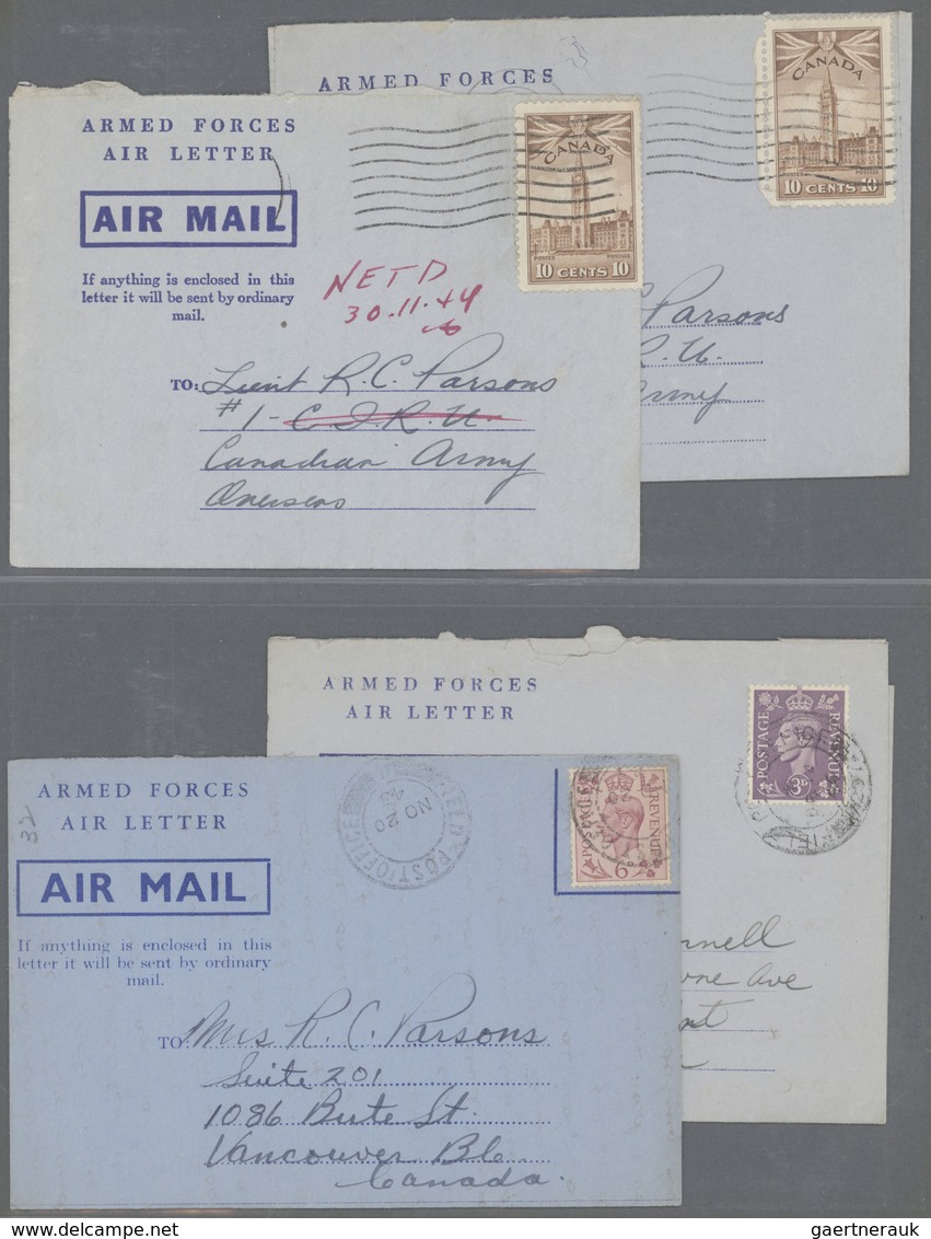 Br/GA Canada: 1940's CANADIAN MILITARY MAIL: Archive Correspondence Of WWII Period, With More Than 100 Aer - Autres & Non Classés