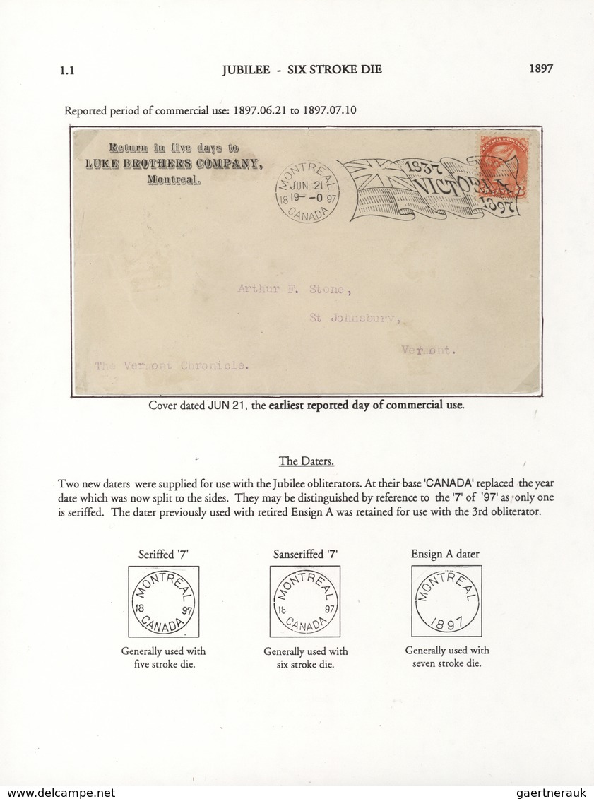 Br/GA Canada - Stempel: 1896/1902, THE MACHINE CANCELLATIONS OF CANADA, Extraordinary Collection Of Apprx. - Postgeschiedenis
