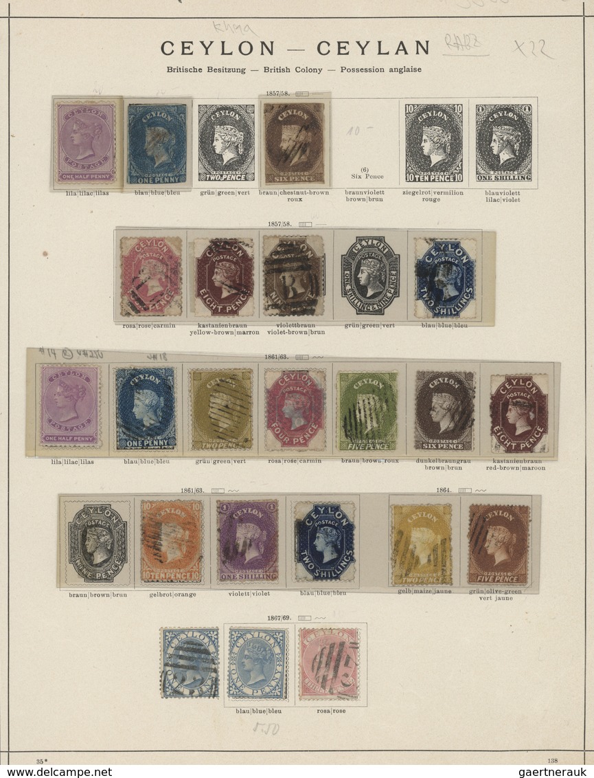 O/(*) Ceylon / Sri Lanka: 1857/1960 (ca.), Mainly Used Collection On Album Pages, Varied Condition, Showin - Sri Lanka (Ceylan) (1948-...)