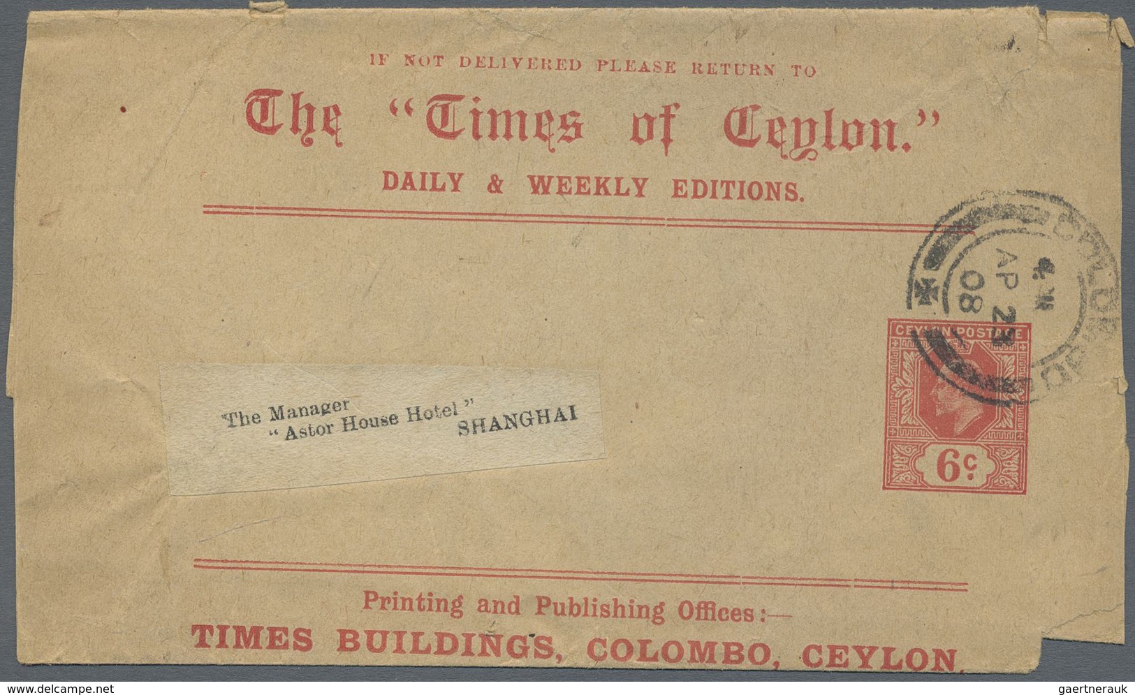 GA Ceylon / Sri Lanka: 1879-1940's: Collection of 46 postal stationery items used, with postcards, repl