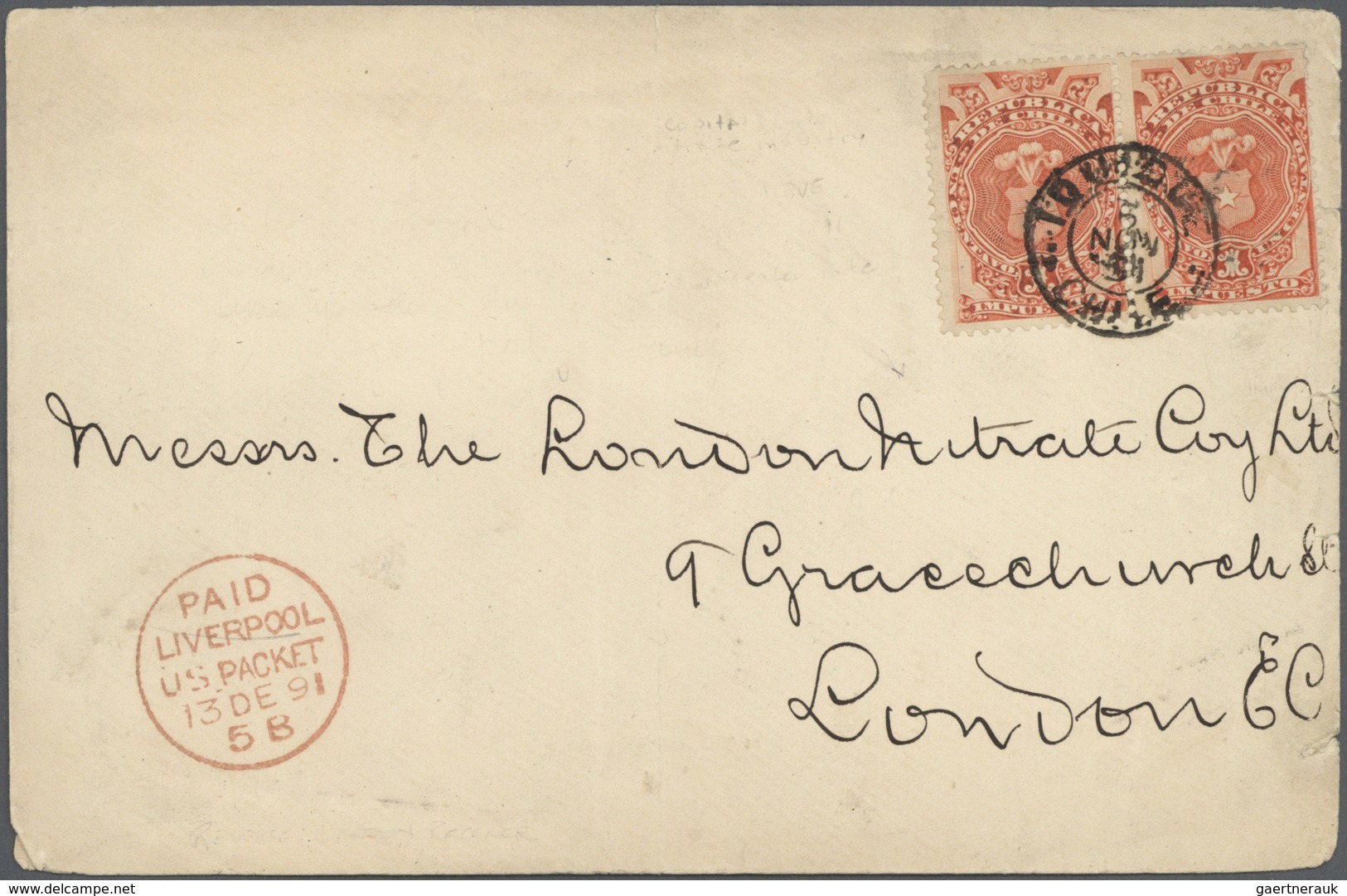 Br/GA Chile: 1891/1913, FISCALS POSTALLY USED, Collection Of 34 Covers/stationeries Bearing Fiscals Stamps - Chili